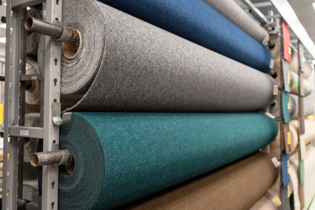 an example of broadloom carpet on rolls